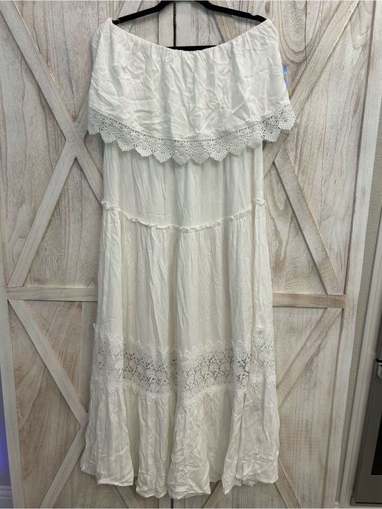 Justify Dresses & Skirts - Justify White Off-Shoulder Lace Maxi Dress